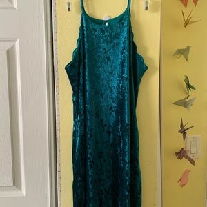 Teal BCX Juniors' Scalloped Velvet Dress